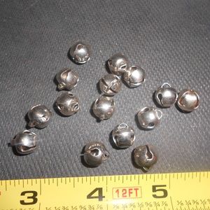 25 Small silver Jingle Bells  3/8"